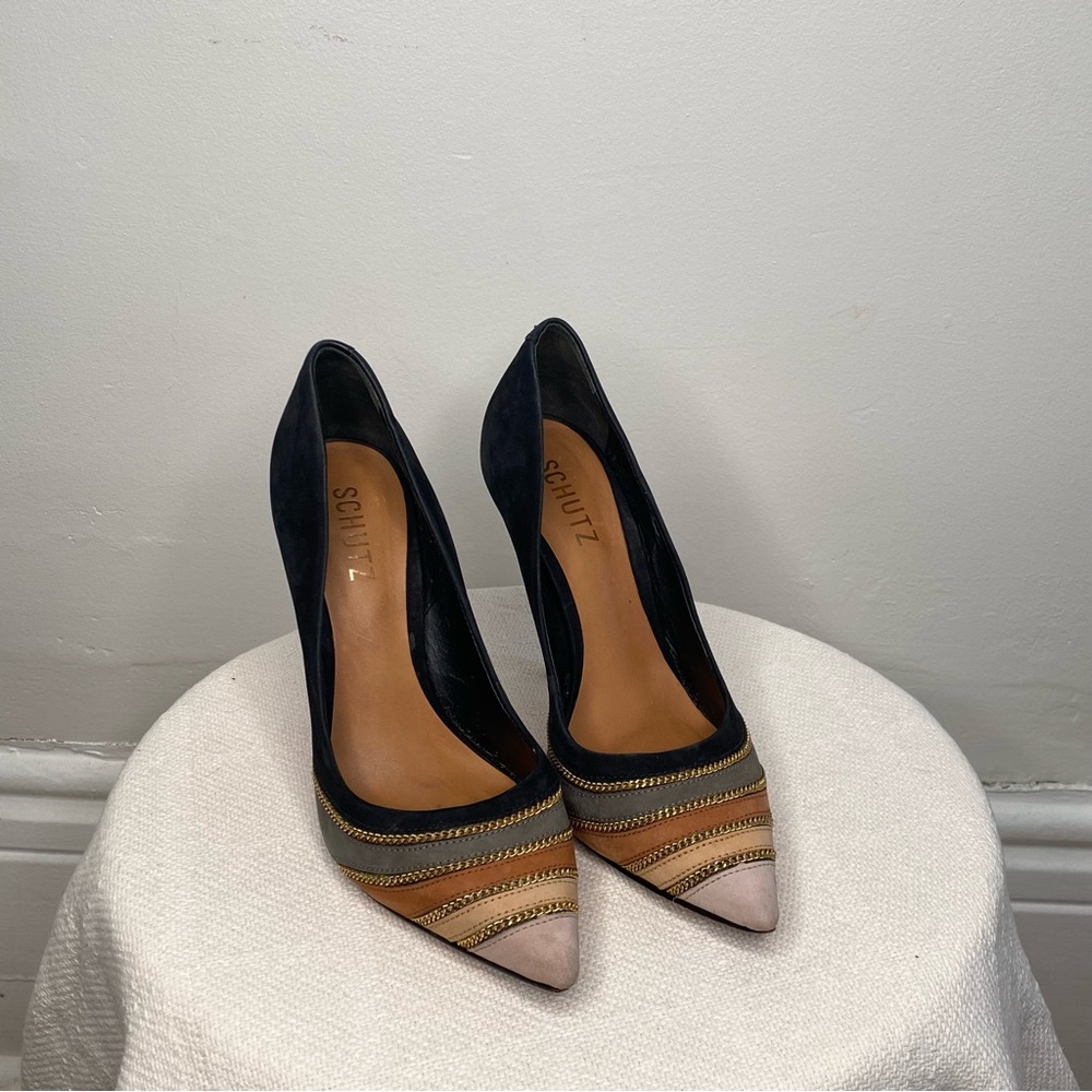 Schutz Black and Tan Women's Heels